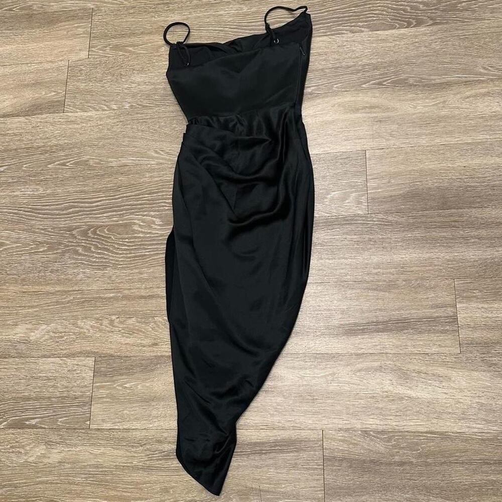 House of CB ‘Reva’ Black Midi Satin Balcony Dress - Picture 2 of 3
